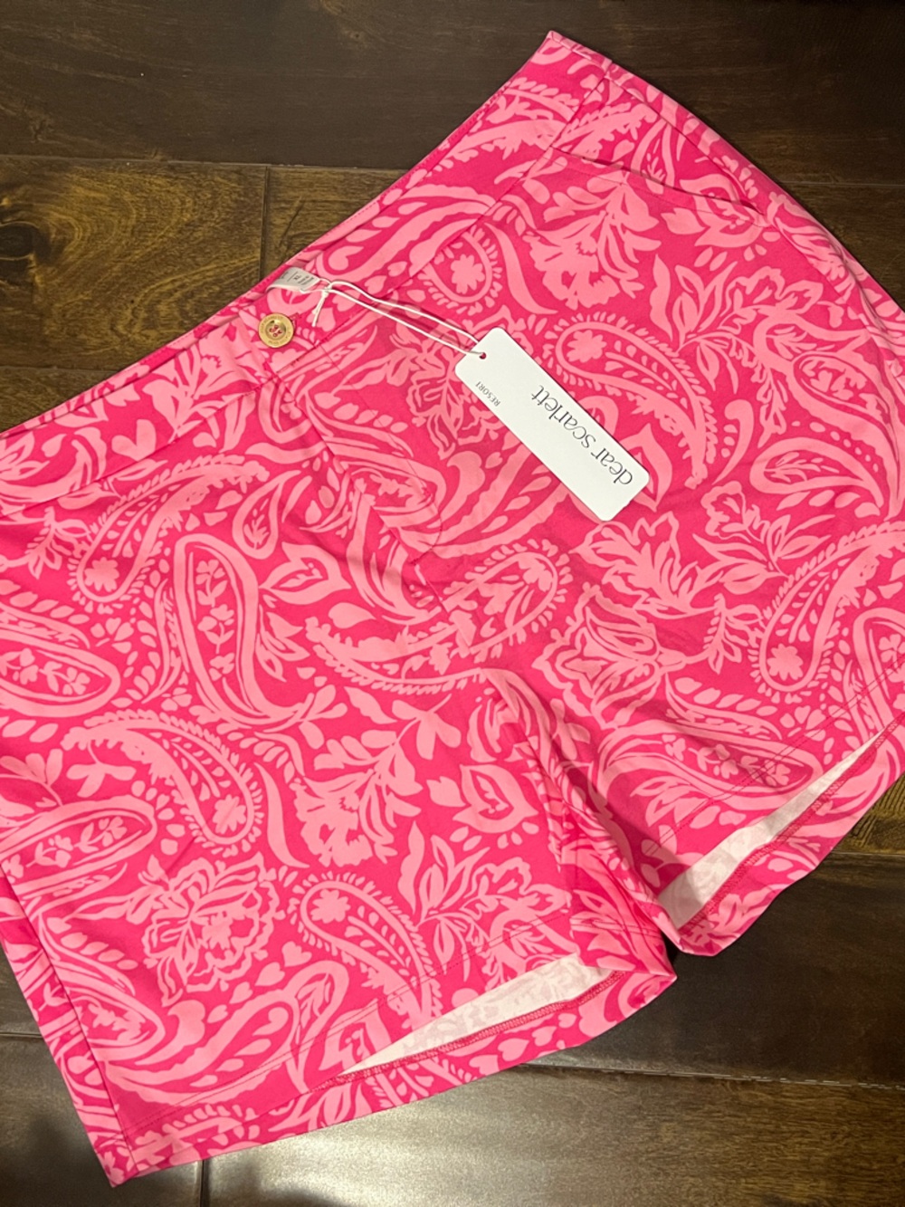 NWT Dear Scarlett Women's Pink Paisley Print Summertime Shorts Size XL